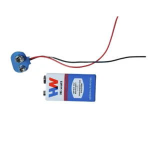9V Battery with Clip Attached