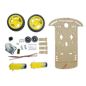 2 Wheel Drive Robot Chassis Kit with BO Motors & Mounting Plate