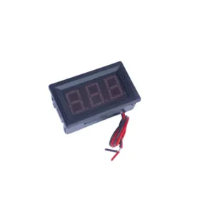Digital LED display showing 12V DC voltage on panel meter